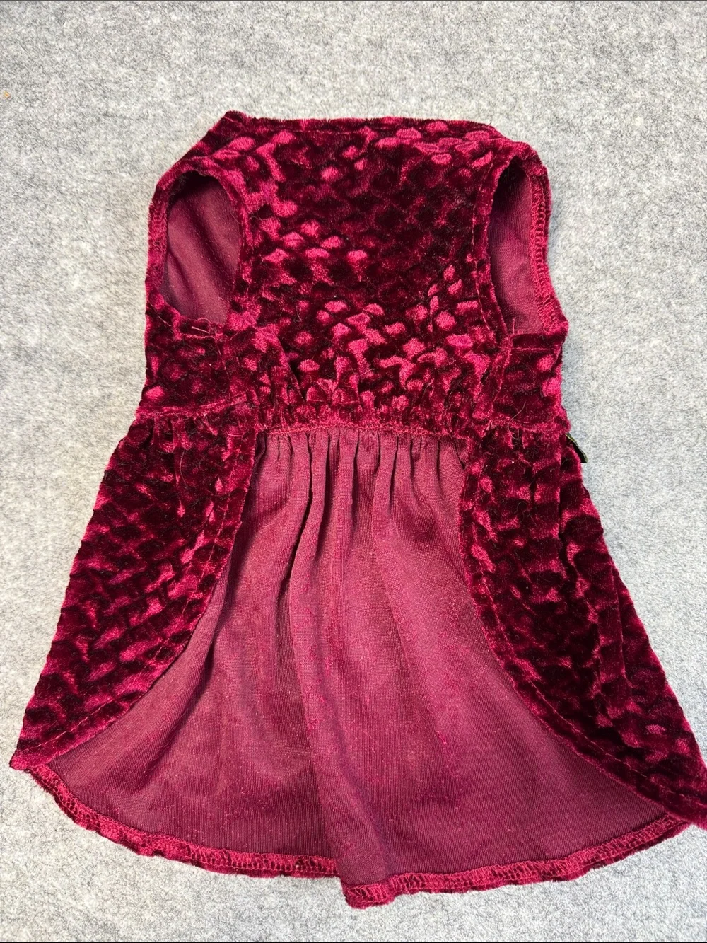 Fitwarm Burgundy Velvet Dog Dress Small Breed Sparkly Bow Holiday Pet Outfit
